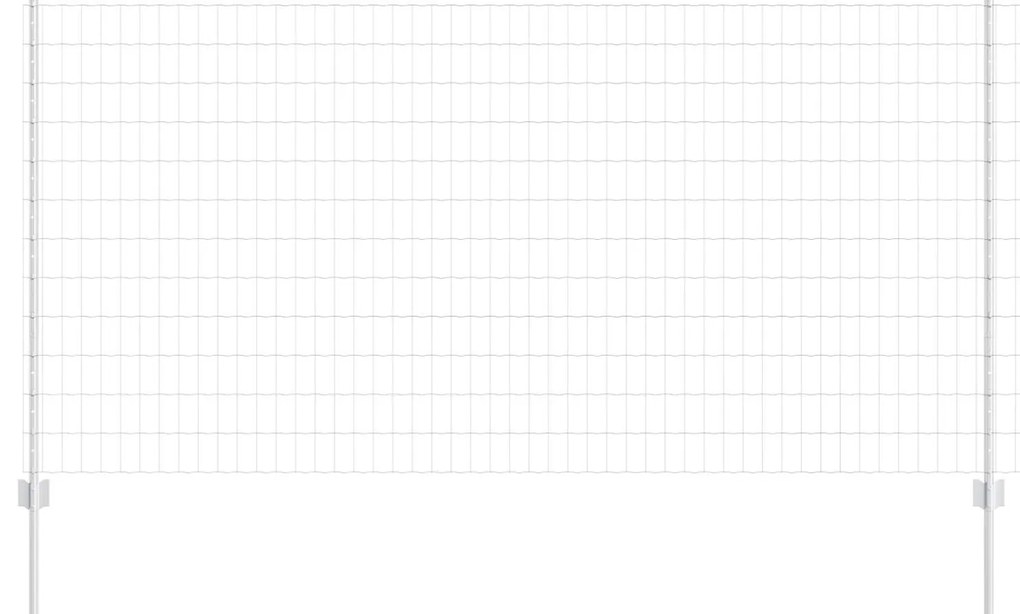 vidaXL Cerca e Poste Prateado 1,2 x 10 m Aço