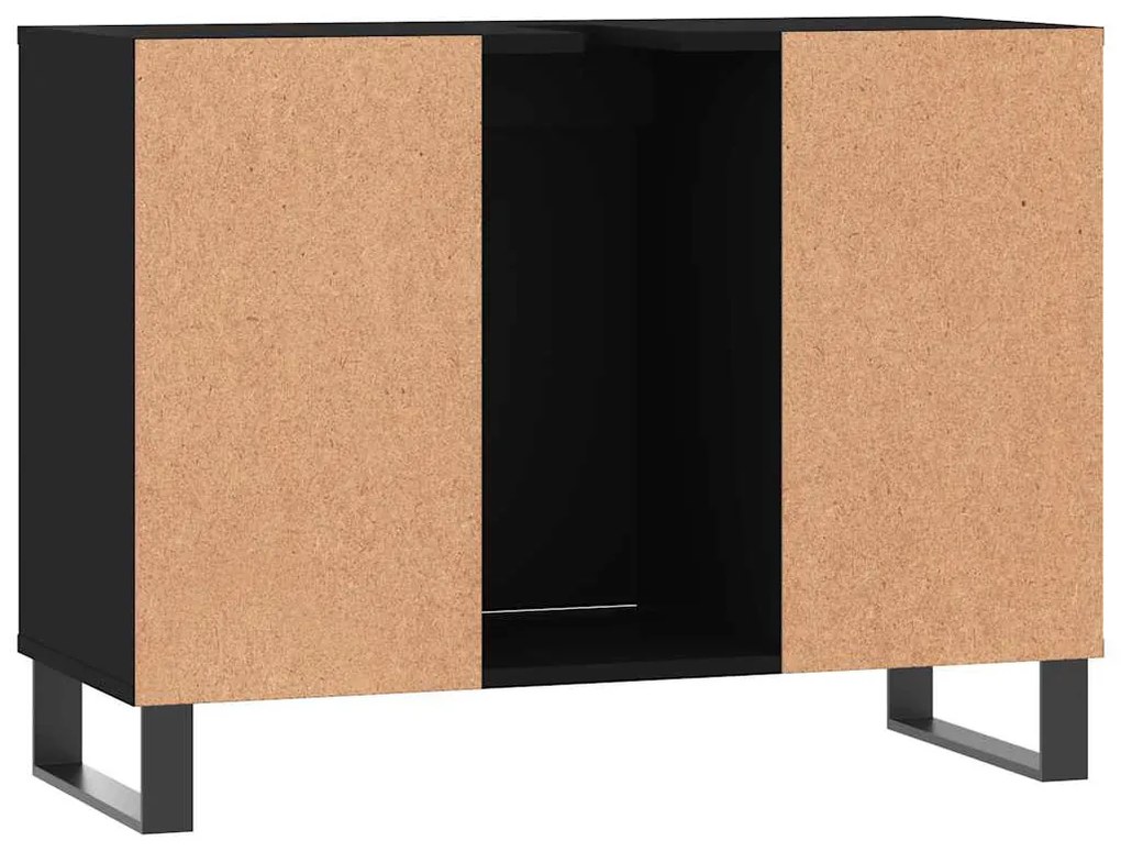 Armário de casa de banho 80x33x60 cm derivados de madeira preto