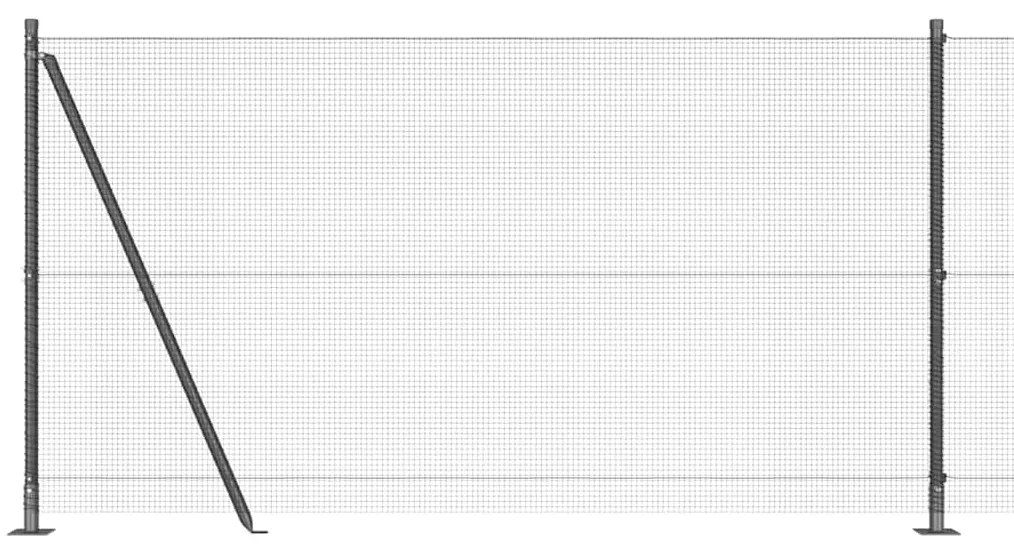 Cerca de Fio Soldado com 7 Postes Flangeados Cinza 1.2x10 m Aço