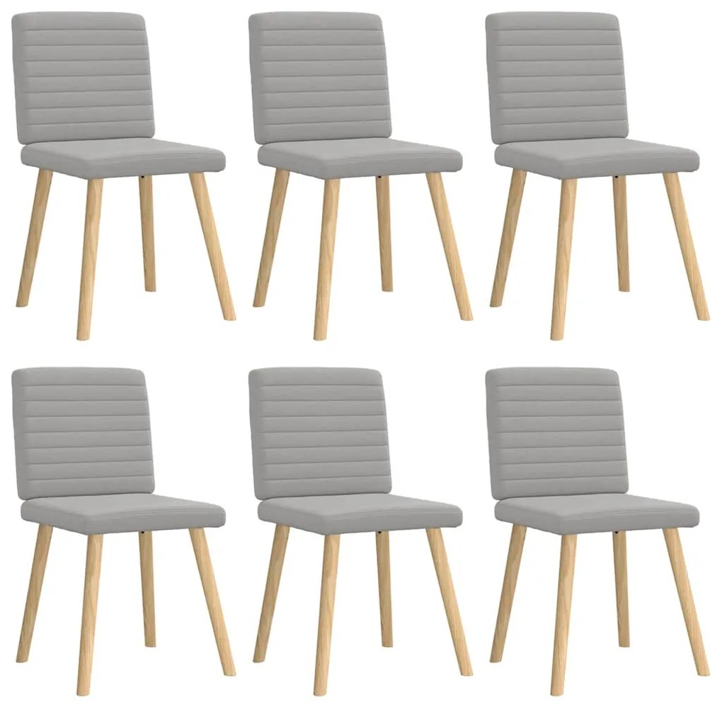 vidaXL Cadeiras de jantar 6 pcs tecido cinza nuvem