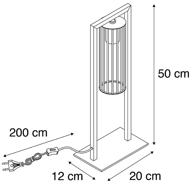 Candeeiro de mesa moderno preto - BALENCO WAZO Moderno