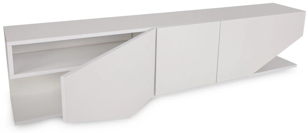 Móvel de TV "Inci" com 3 Portas – 180x40x30 cm – Branco - Design Moder