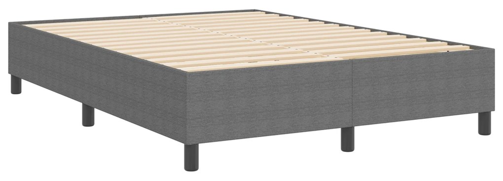 Cama Box vidaXL Cinza Claro 140x200 cm em Tecido Cotelê