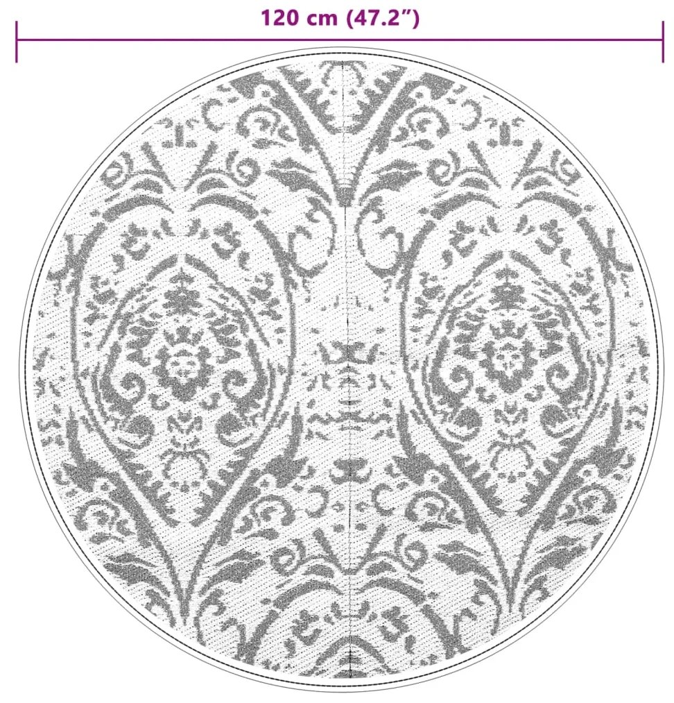 Tapete de exterior Ø120 cm ARAKIL PP laranja e branco