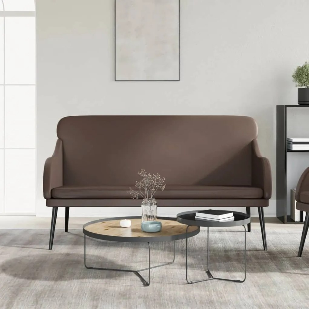 Banco 110x76x80 cm couro artificial castanho