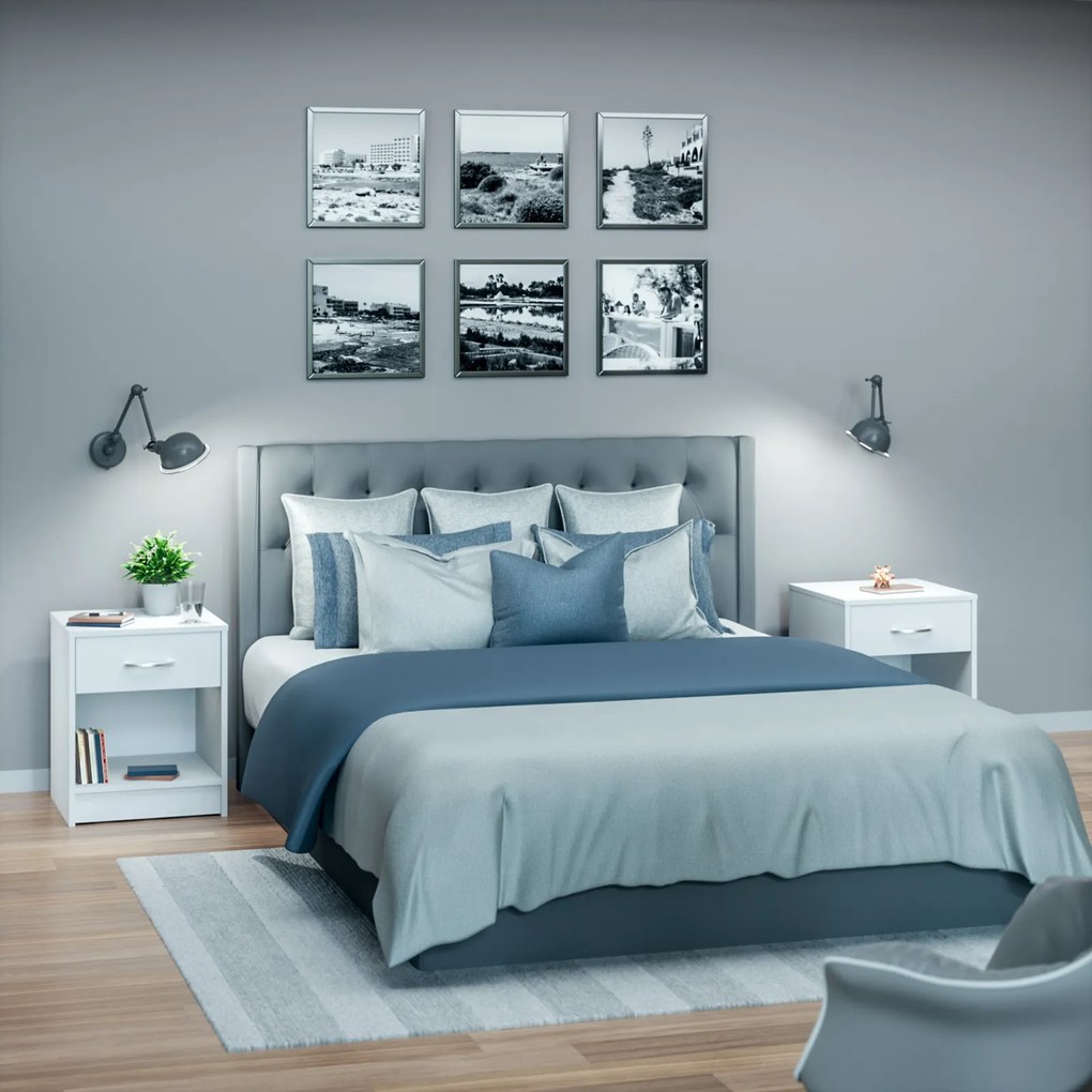 Mesa de cabeceira Hamburgo 50x40x35cm Branco