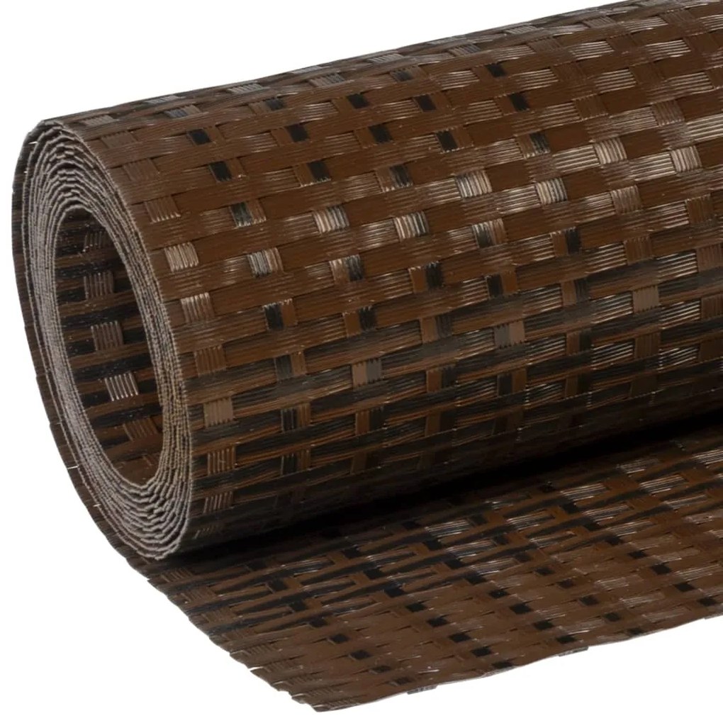Tela de varanda 500x80 cm vime PE castanho e preto