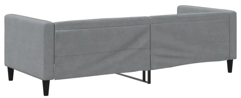 Sofá-cama 90x190 cm tecido cinzento-claro