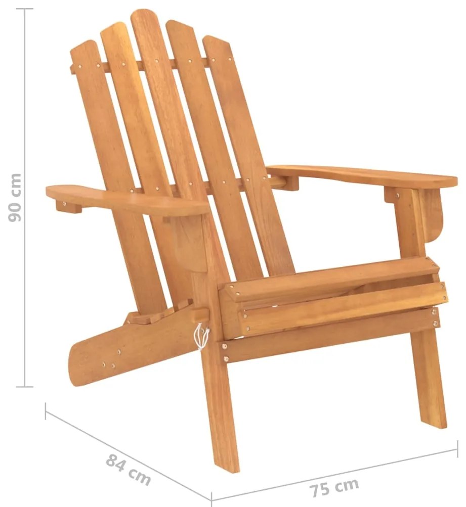 Cadeira Adirondack para jardim em madeira de acácia maciça