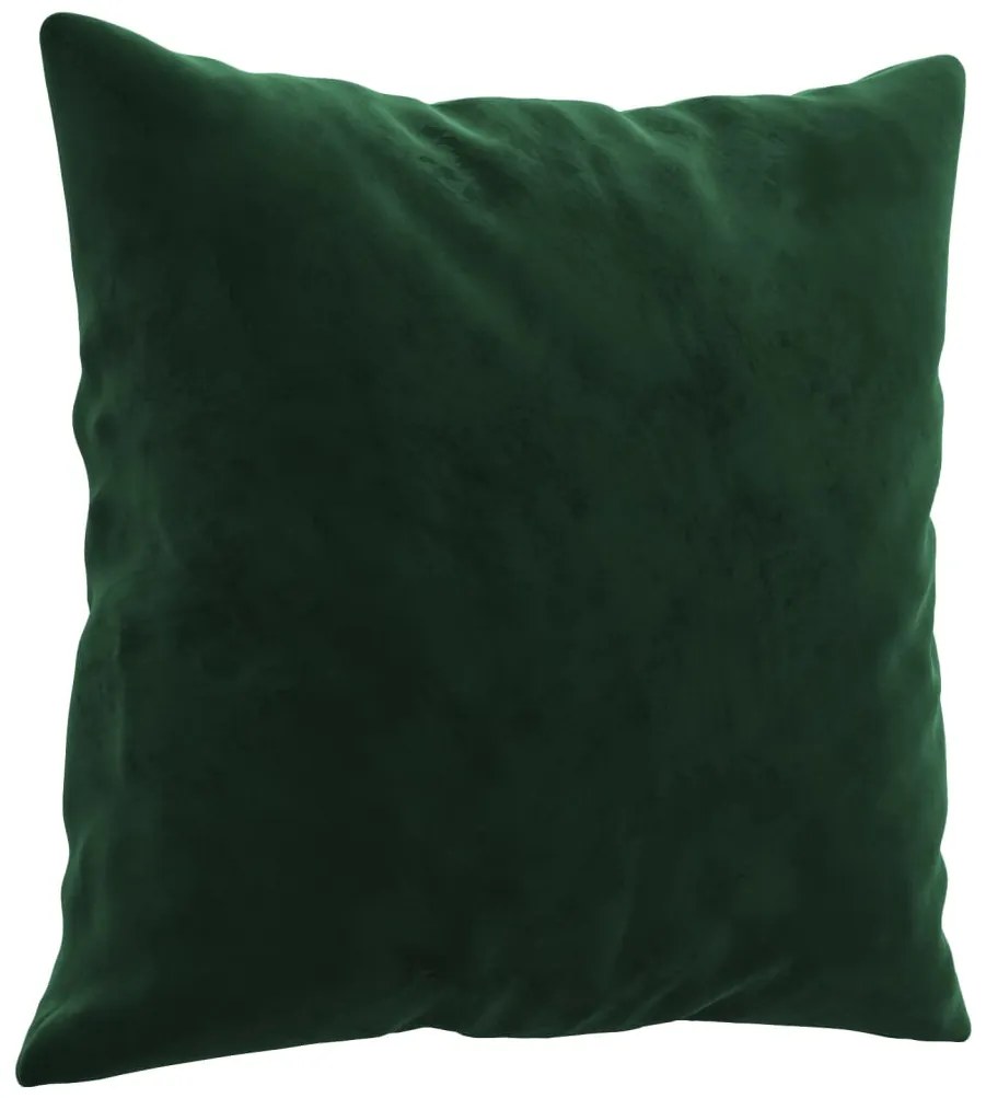 Almofadas decorativas 2 pcs 40x40 cm veludo verde-escuro