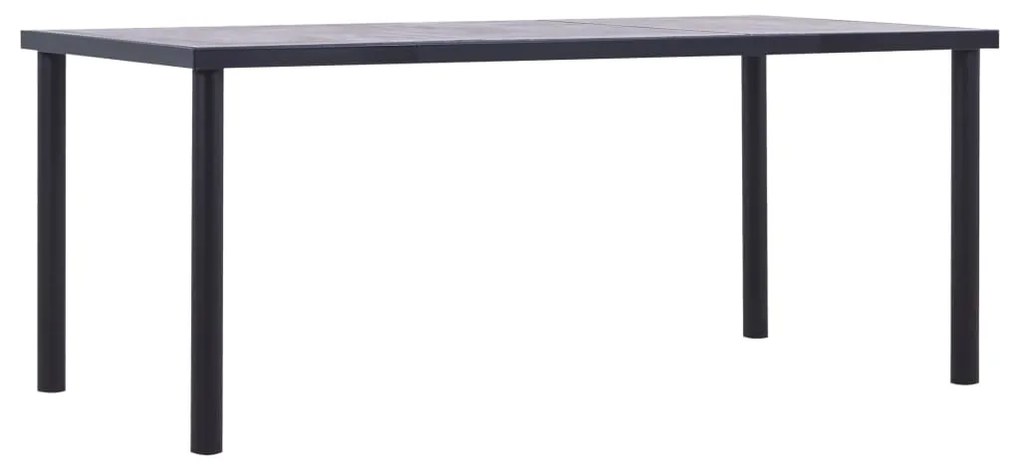 vidaXL Mesa de jantar 180x90x75 cm MDF preto e cinzento cimento