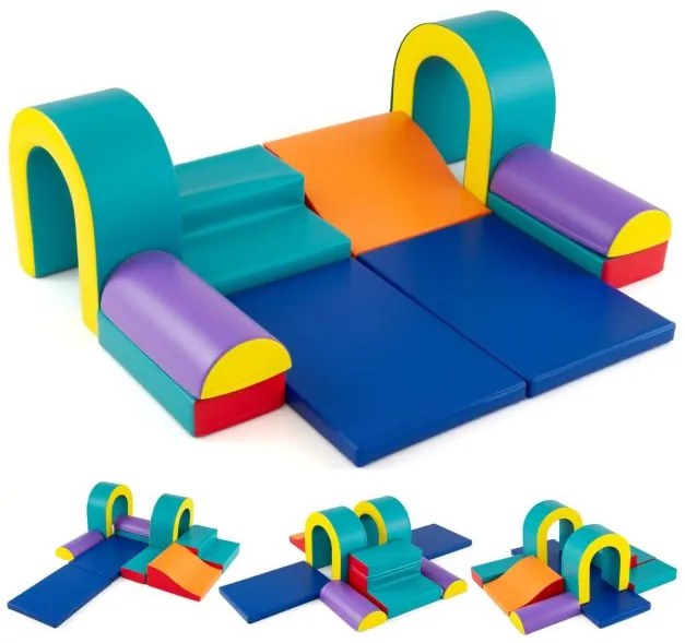 Blocos de construção de espuma de 10 peças, blocos de construção macios para engatinhar, escalar, deslizar, blocos de construção gigantes, laranja