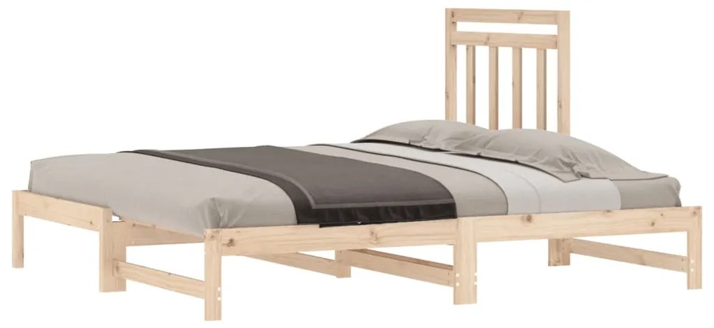 Estrutura sofá-cama de puxar 2x(90x190) cm pinho maciço
