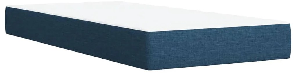 Cama com molas/colchão 90x190 cm tecido azul