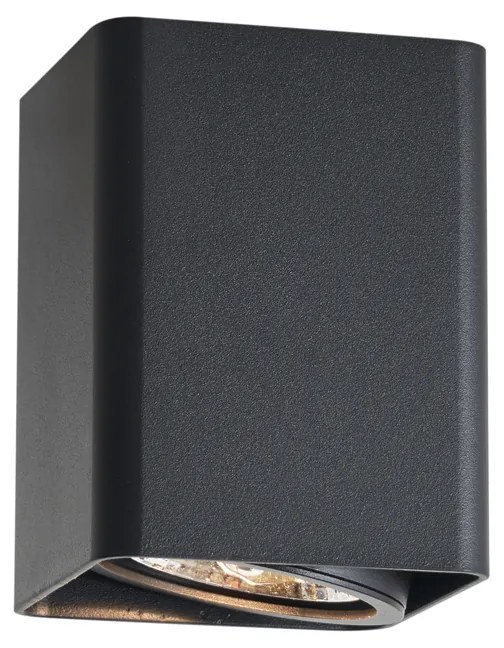 Foco de superfície de design preto GU10 70mm giratório e inclinável - Vox Design