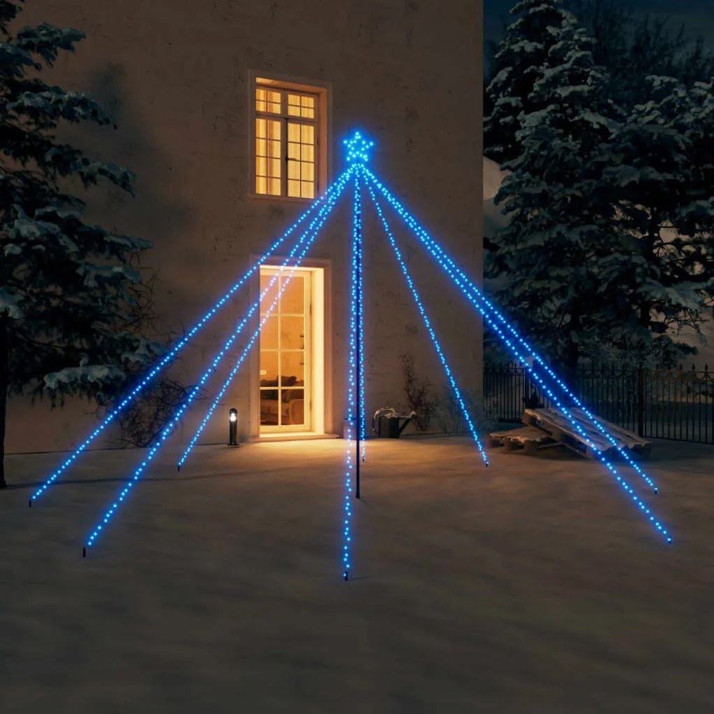 Iluminação p/ árvore de Natal int/ext 576 LEDs 3,6 m azul