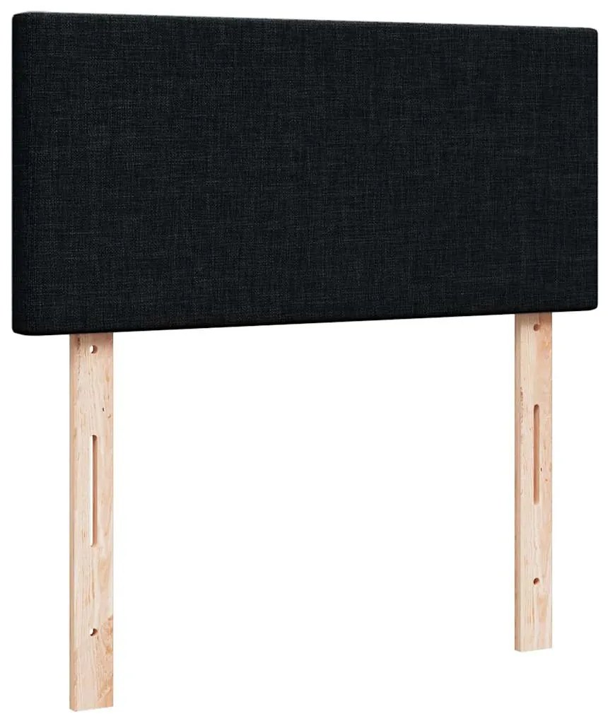 Cama com molas/colchão 90x200 cm tecido preto