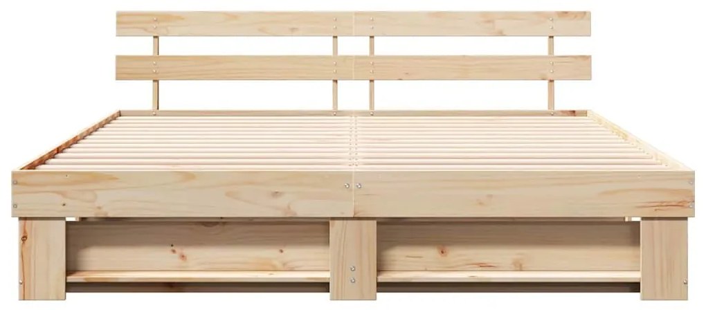 Estrutura da Cama Castanho 200 x 200 cm Madeira de pinho maciça