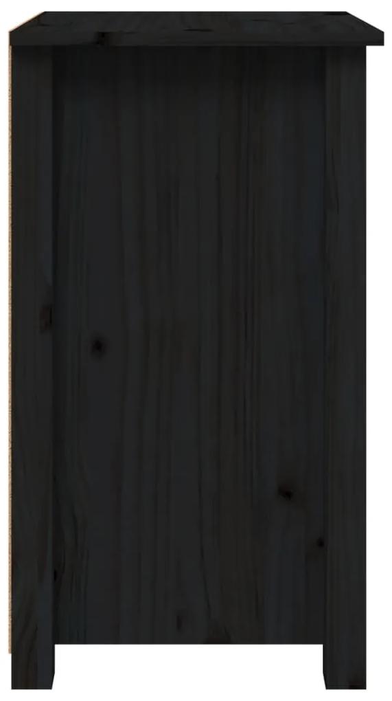 Mesas de cabeceira 2 pcs 40x35x61,5 cm pinho maciço preto