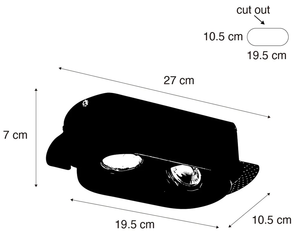 Conjunto de 6 Focos Embutidos Redondos Brancos GU10 50mm 2-Luzes - Hubs