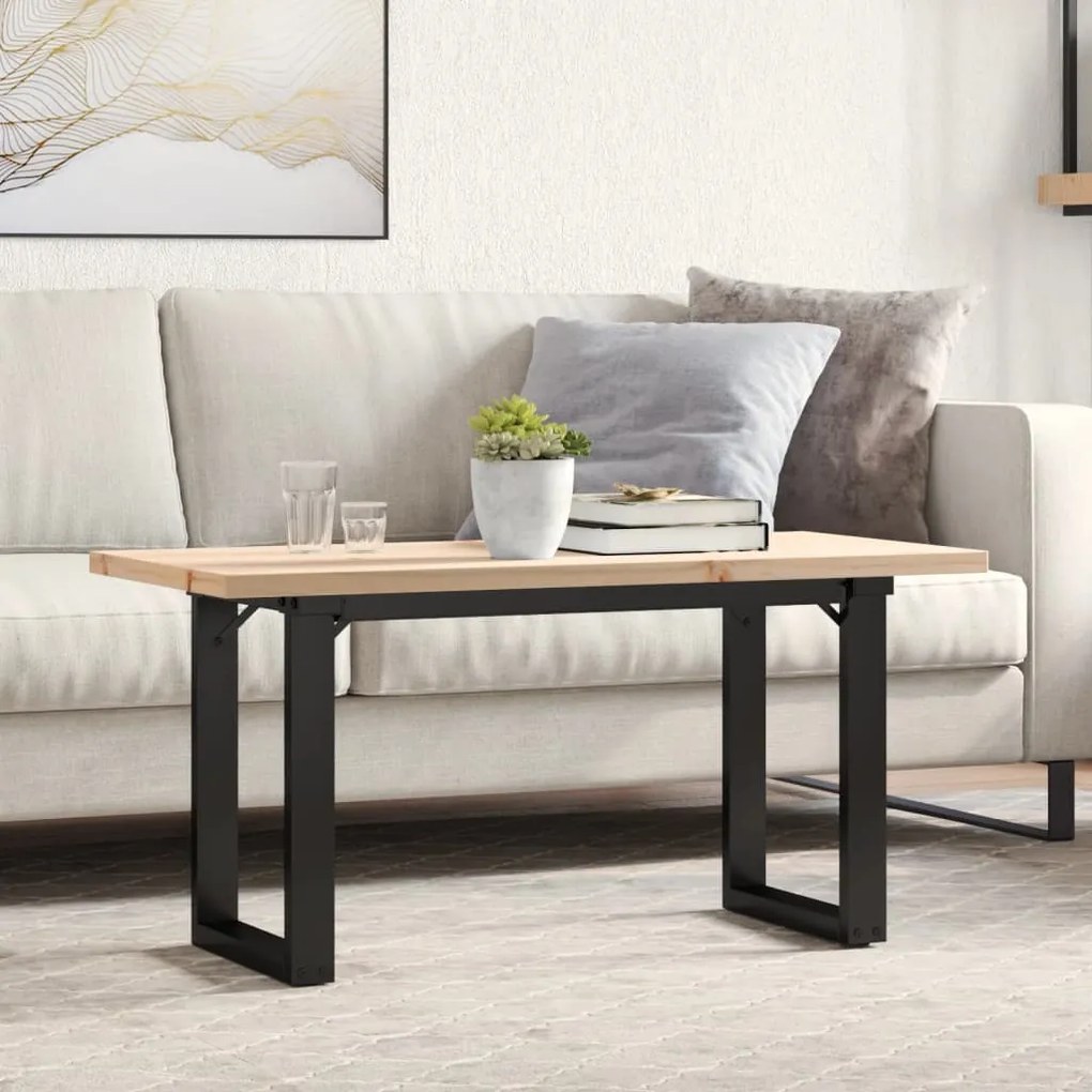 Mesa de centro estrutura em O 100x50x45,5cm pinho/aço