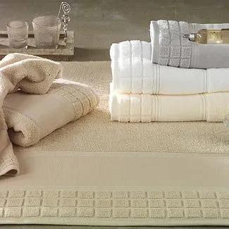 Jogo de 3 toalhas 100% algodão 420 gr./m2 - Toalhas para bordar ponto de cruz: Branco 1 Toalha P/ medida 70x140 cm - 50x100 cm - 30x50 cm