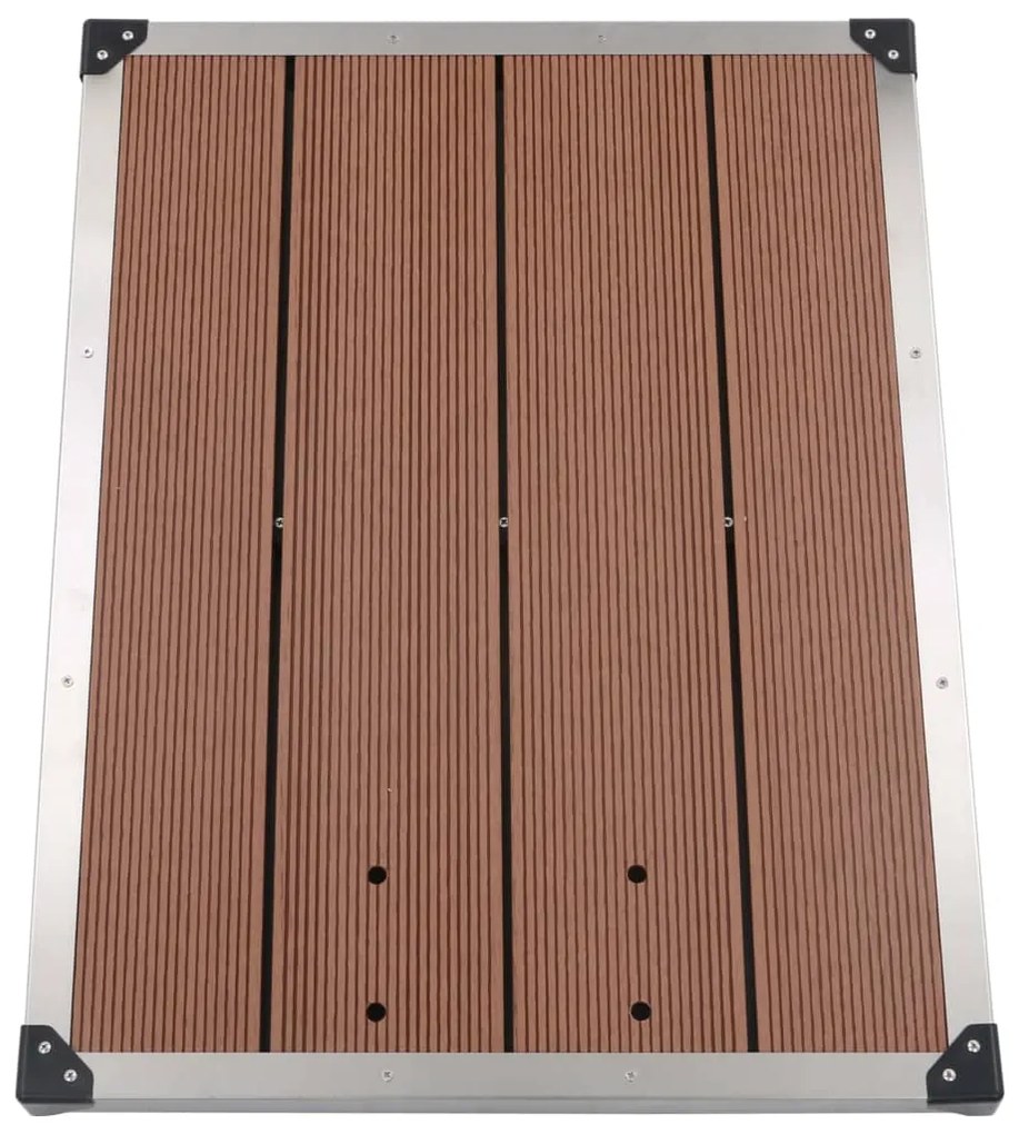 Base chuveiro p/ exterior 80x62 cm WPC aço inoxidável castanho