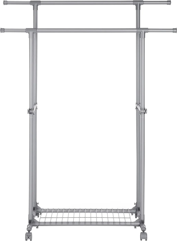 Guarda roupa aberto com rodas, extensível, (87-150) x 52 x 166 cm Cinza