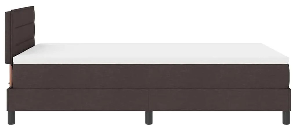 Cama Box Spring com Colchão Castanho Escuro 120x190 cm Tecido