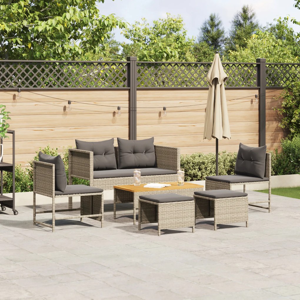 vidaXL Conjunto de Sofás para Exterior Cinza claro e cinza escuro