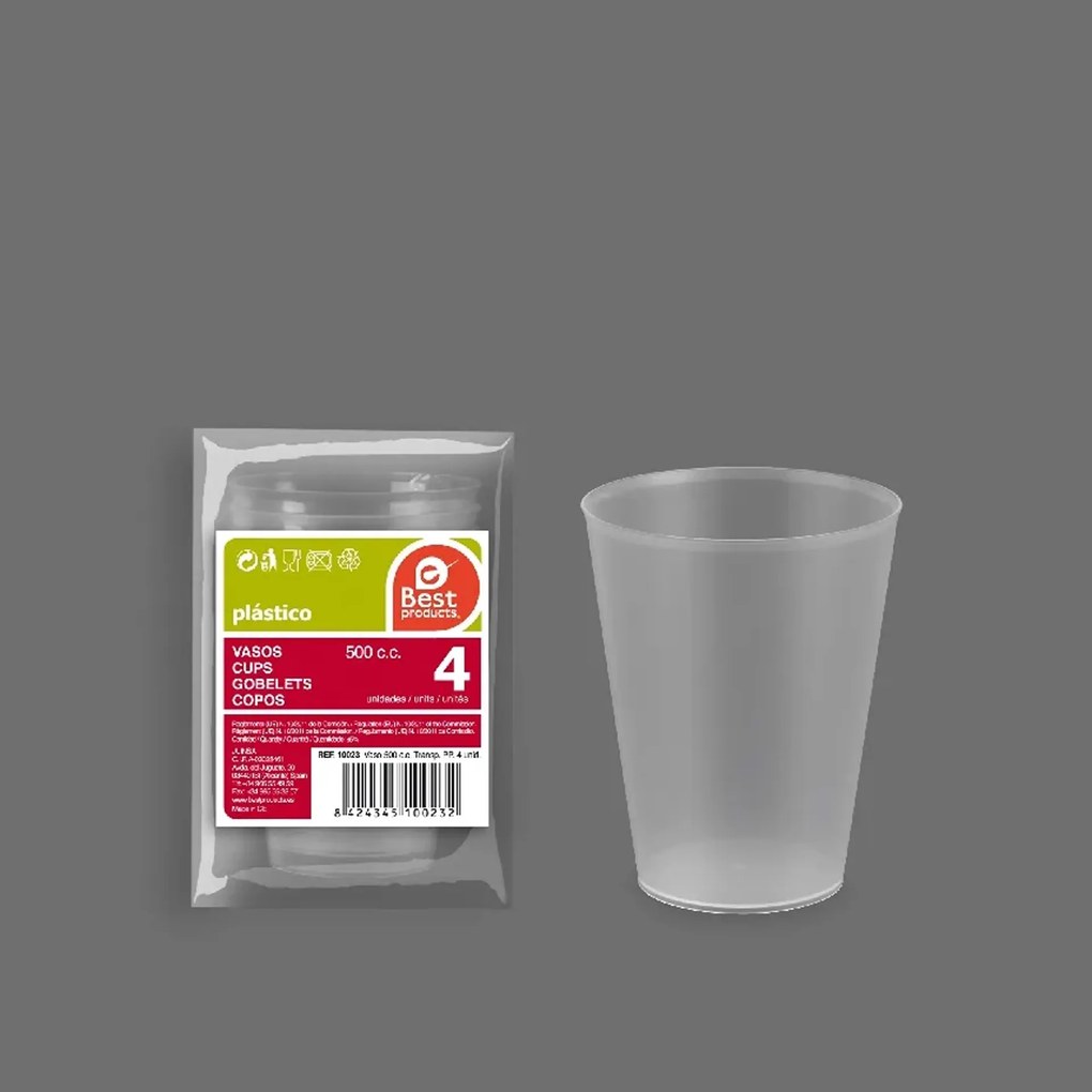 Copo Plástico 500ml Pack 4