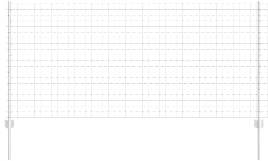 vidaXL Cerca e Poste Prateado 1 x 10 m Aço
