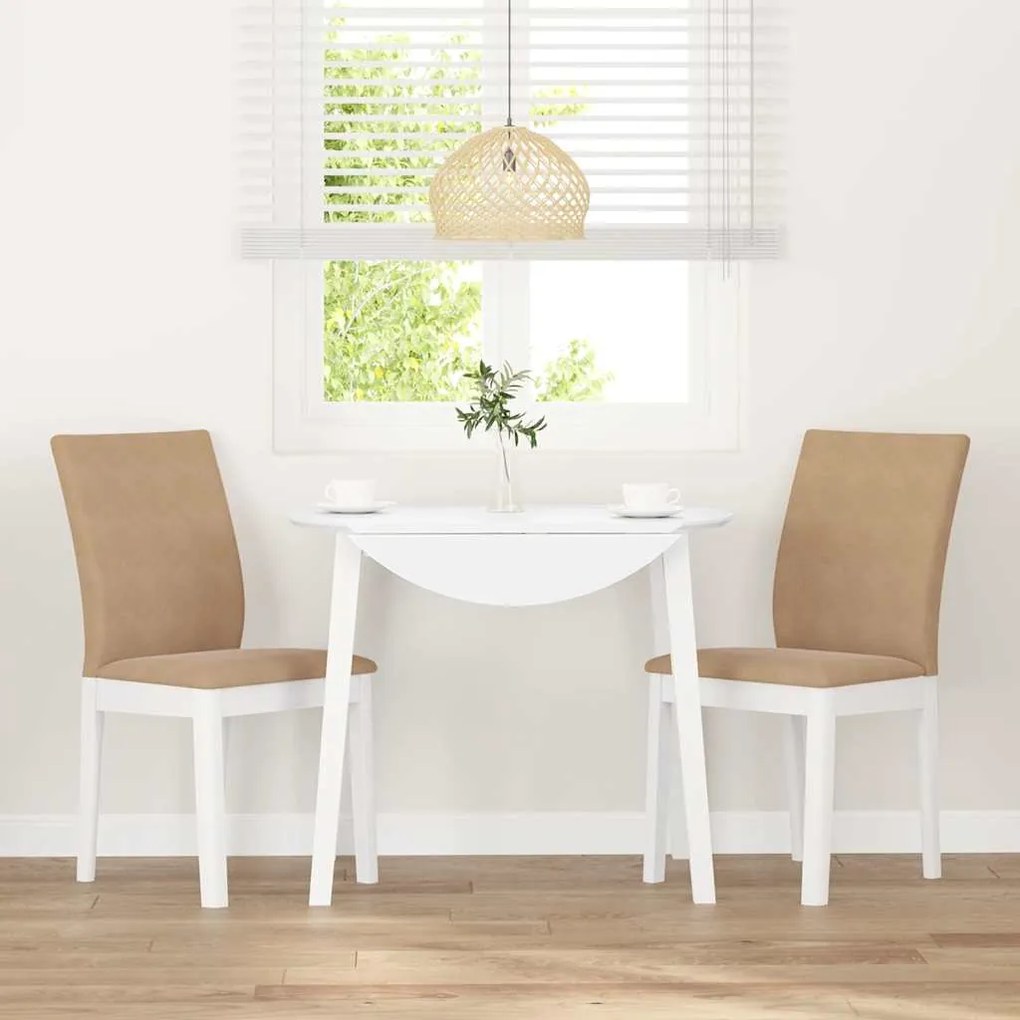 Cadeiras de jantar com almofadões 2 pcs madeira maciça branco