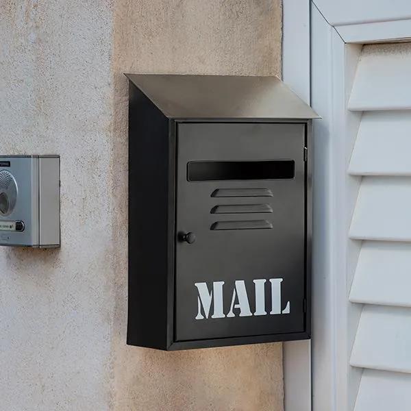 Caixa de Correio Metálica Preta Mail
