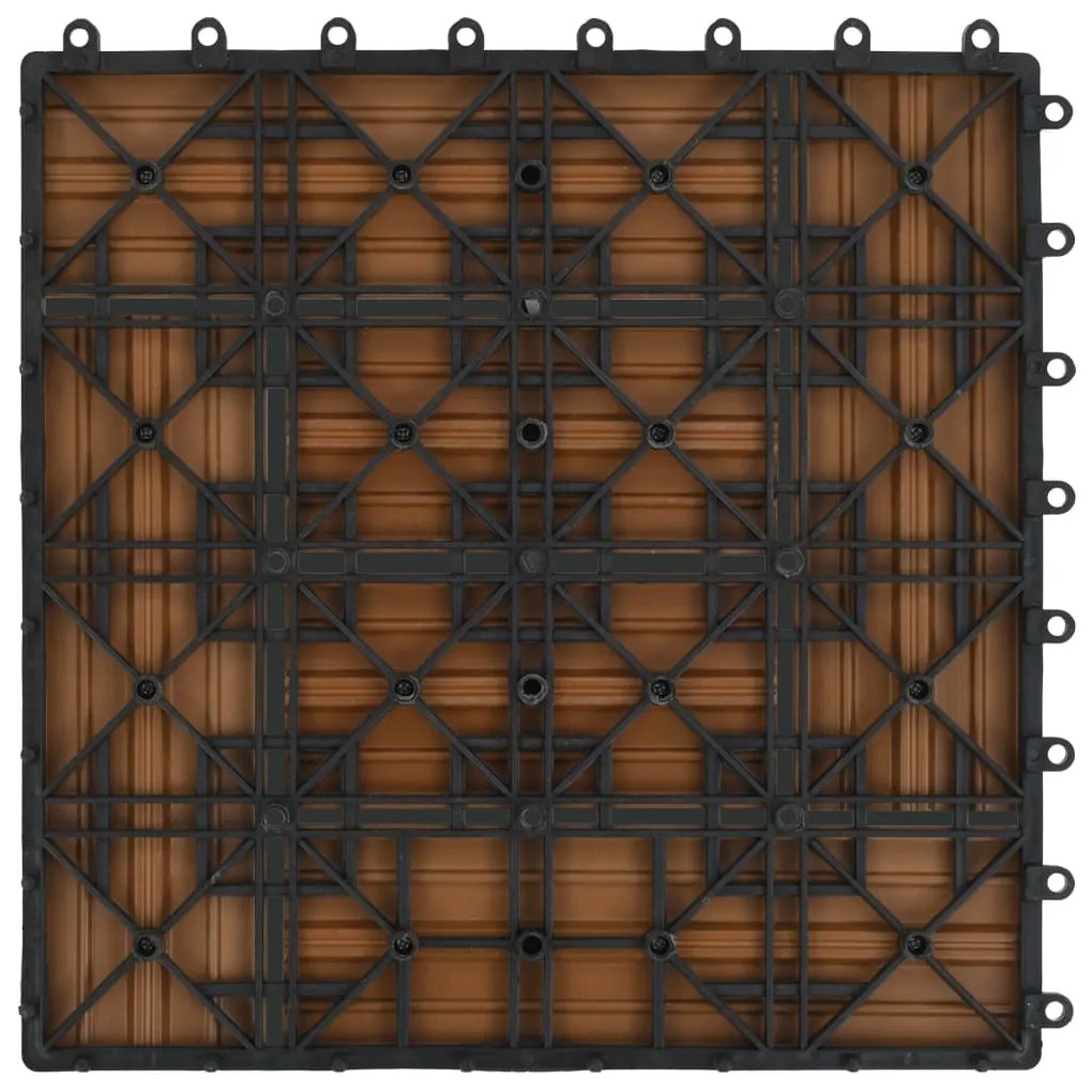 Ladrilhos de pavimento 11 pcs WPC 30x30 cm 1m² cor de teca
