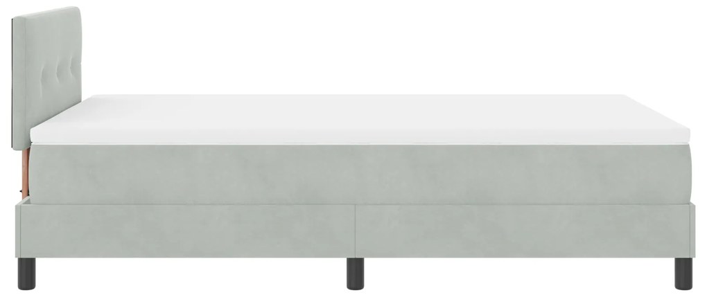 Cama Box com Colchão vidaXL Cinza Claro Dobro Pequeno Veludo