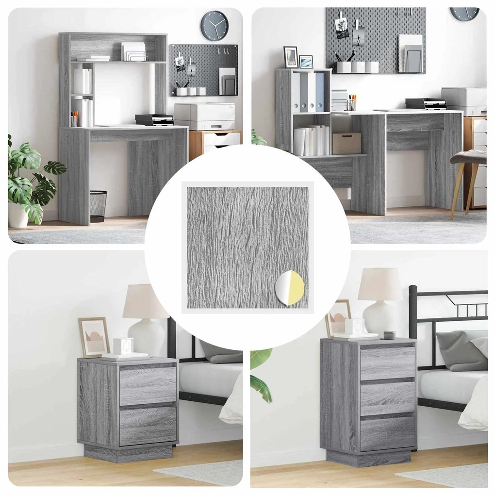 vidaXL Capa de Parafuso Autoadesiva 12 pcs Cinza Sonoma Ø 20 x 0,5 mm