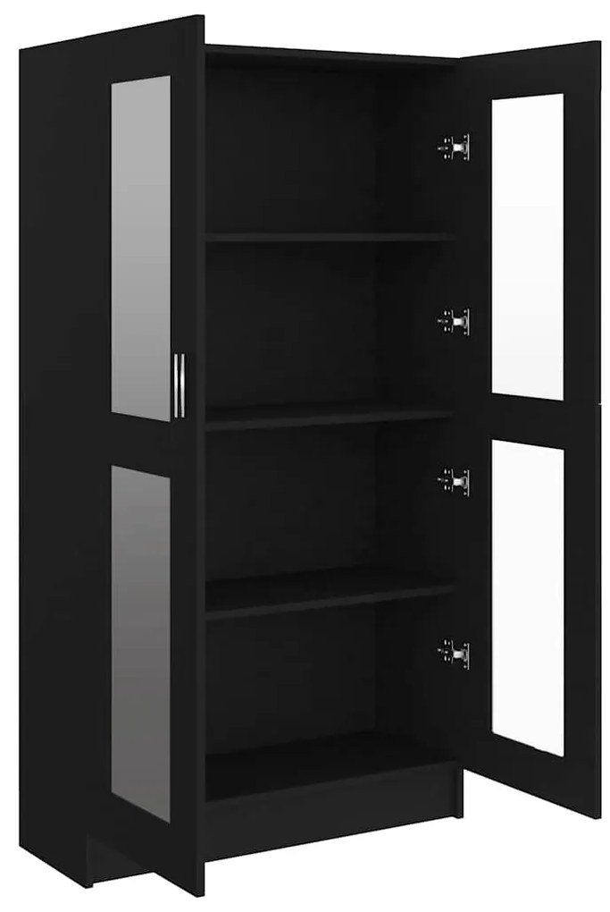 Armário vitrine 82,5x30,5x150 cm derivados de madeira preto