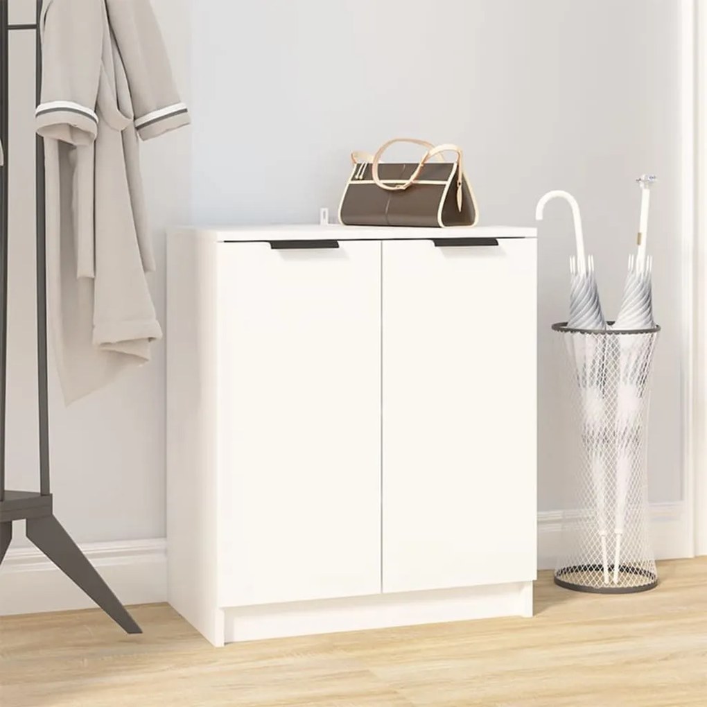 811421 vidaXL Sapateira 59x35x70 cm derivados de madeira branco