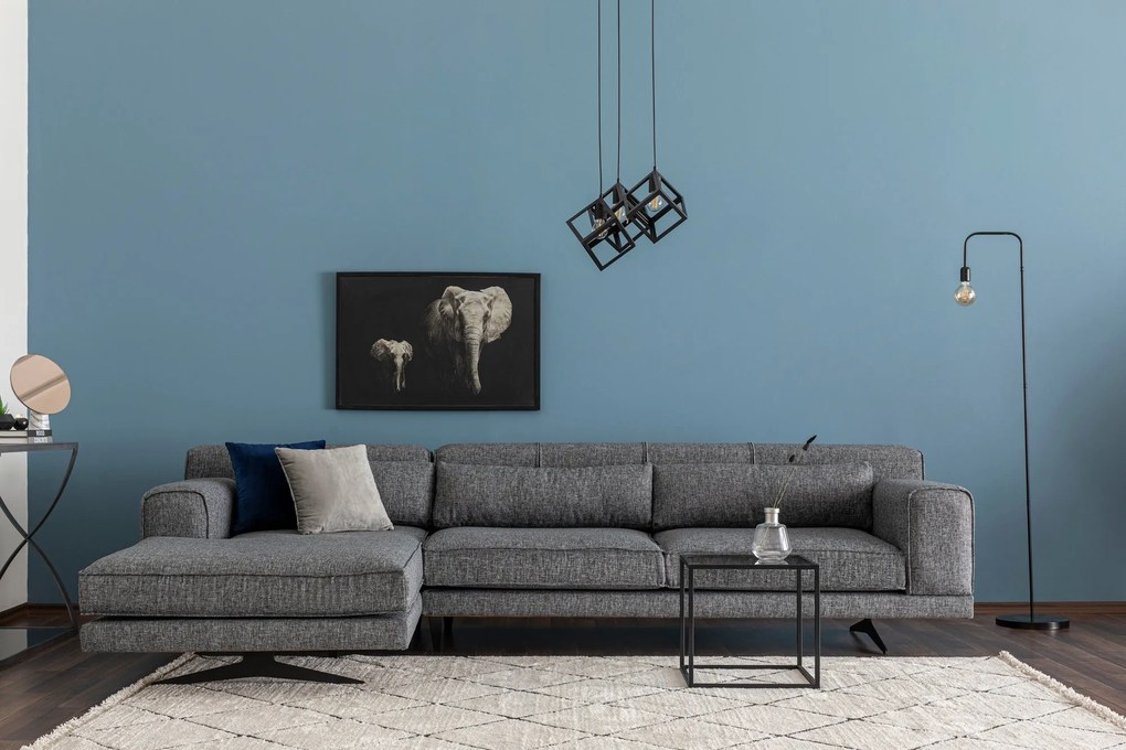 Sofá de Canto Jivago – Cinzento – 198 x 308 cm