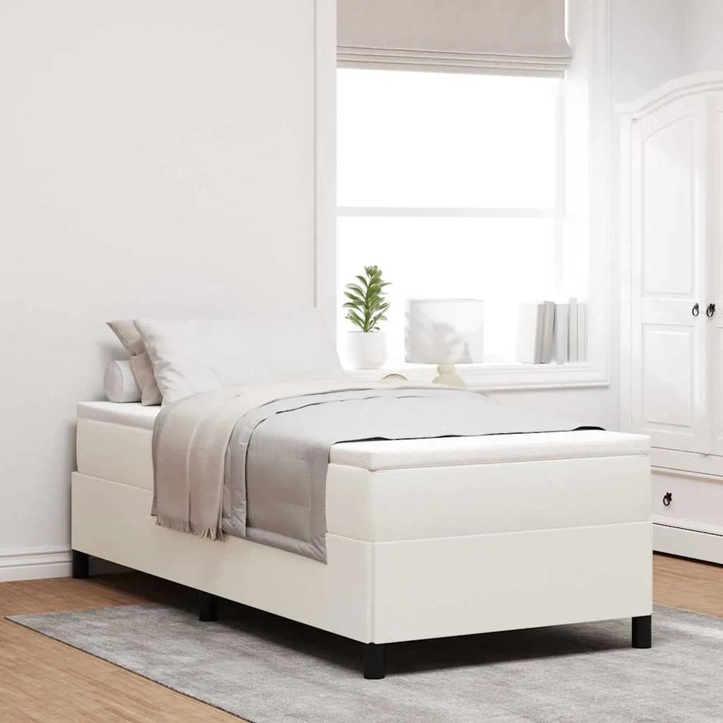 vidaXL Cama Box Creme 80 x 200 cm Veludo