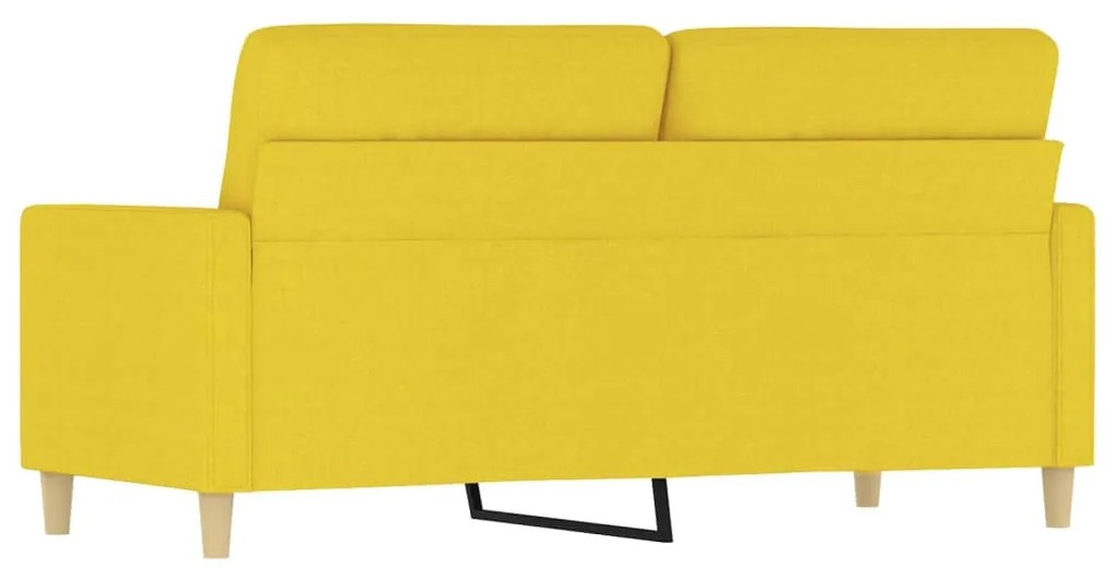 Sofá de 2 lugares 140 cm tecido amarelo-claro