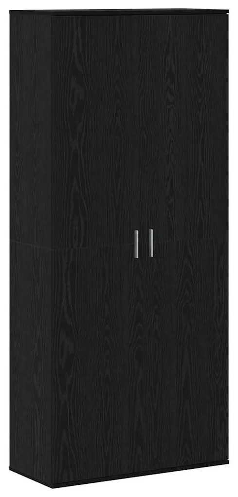 Aparador Carvalho Preto 80x35x180 cm Madeira Engenheirada