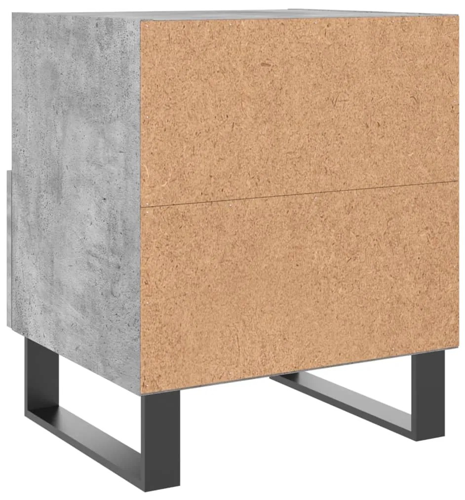 Mesas de cabeceira 2pcs derivados de madeira cinza cimento