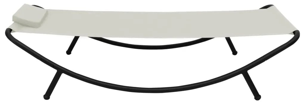 Espreguiçadeira de jardim 200x90 cm aço creme