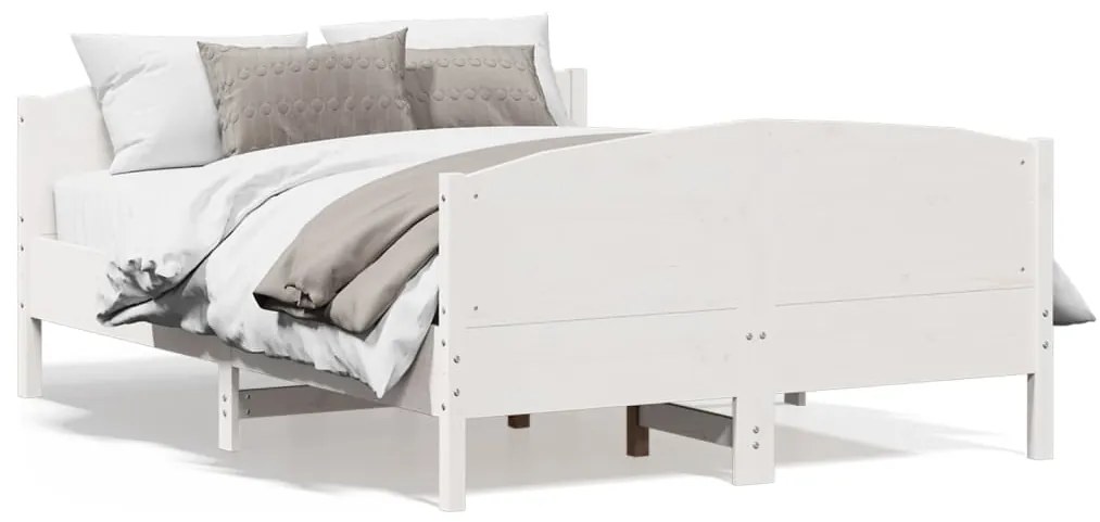 vidaXL Cama sem colchão 120x190 cm madeira de pinho maciça branco