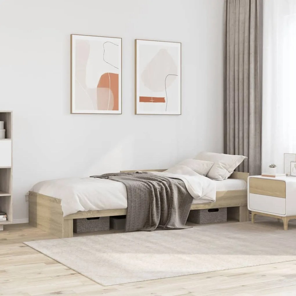 Estrutura cama s/ colchão derivados de madeira carvalho sonoma