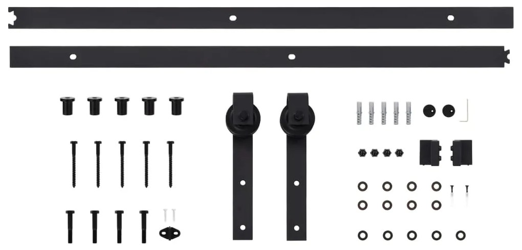 Kit de ferragens para porta deslizante SKIEN 200 cm aço preto