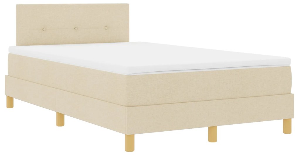 Cama Box Spring com Colchão Creme 120x200 cm Tecido