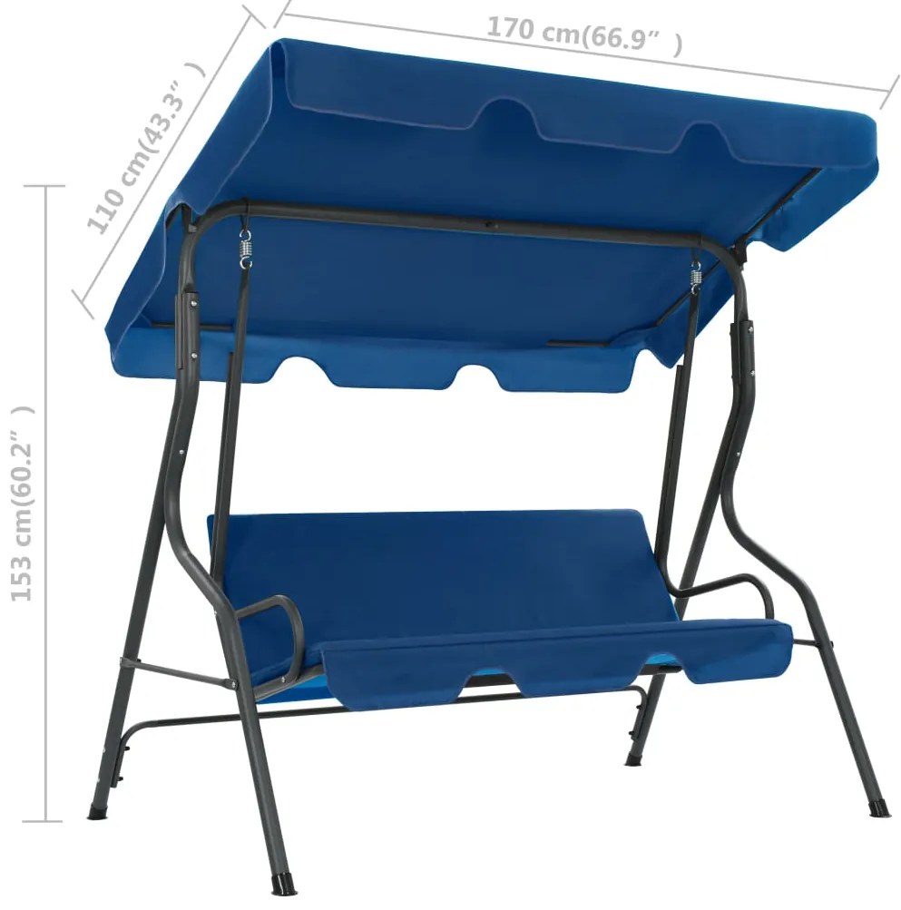 Baloiço de jardim 170x110x153cm tecido azul-escuro